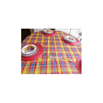 NAPPE + SERVIETTES DE TABLE MADRAS - LA BOUTIQUE ANTILLAISE