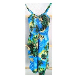 Robe tropicale bleue