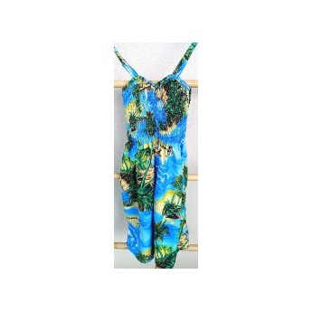 Robe tropicale bleue