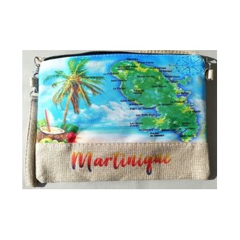 Pochette imprimée carte Martinique